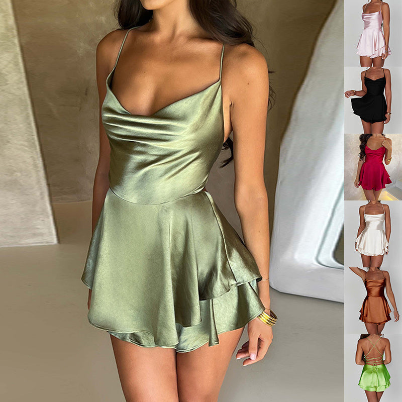 Silky Satin Cami Romper
